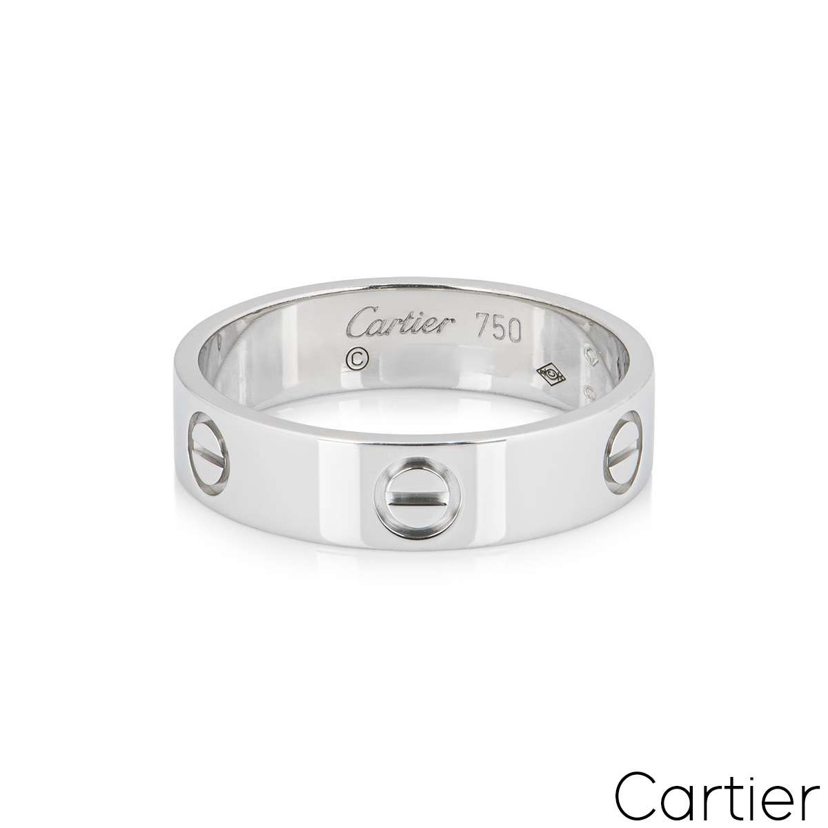 Cartier White Gold Plain Love Ring Size 55 B4084700